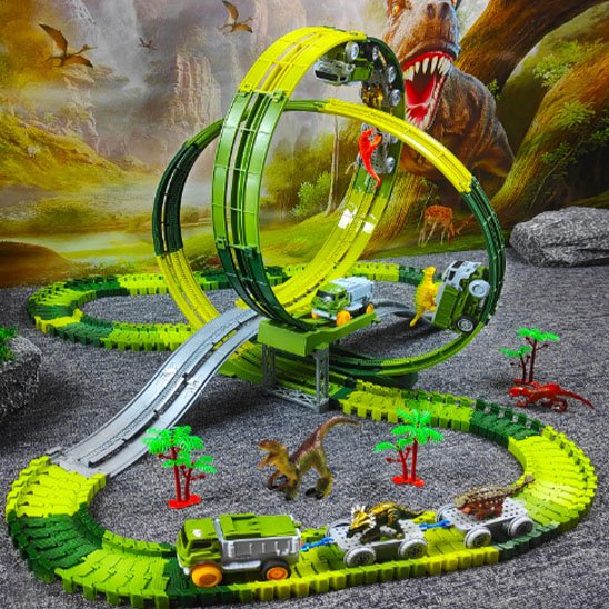 Circuit voiture enfant | Dinosaure Modulable