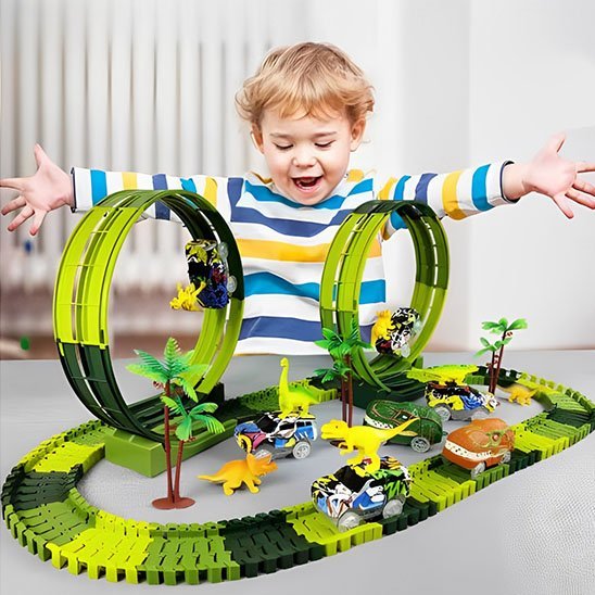 Circuit voiture enfant | Dinosaure Modulable - Jouercalme